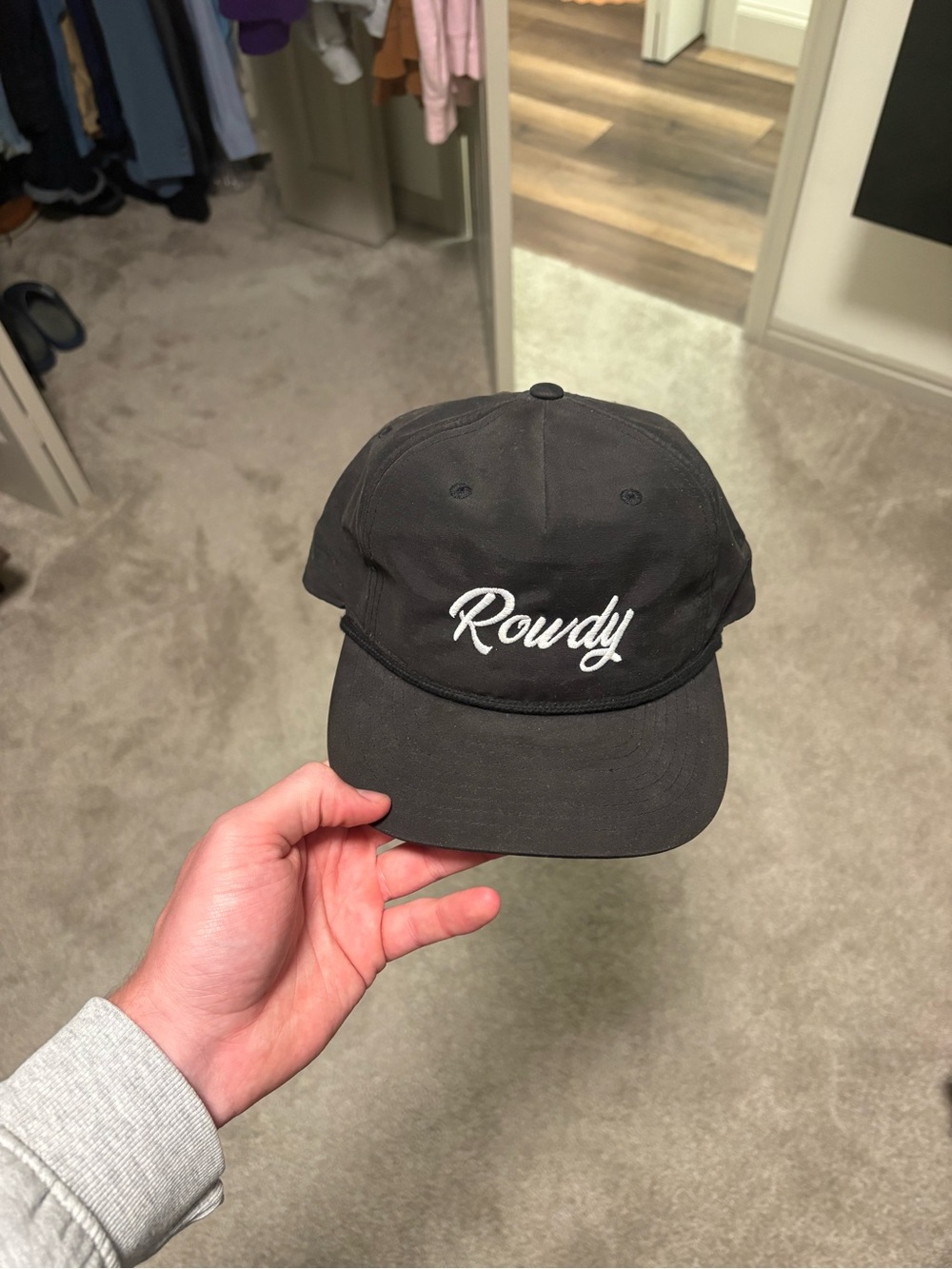 Rowdy Black Dad Cap - 'Rowdy' Embroidered Low-Profile Hat